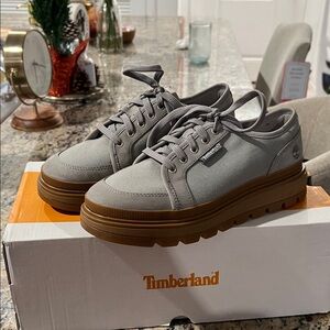 Timberland Gray Sneakers with Brown Sole